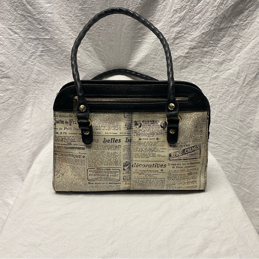 Patricia Nash newspaper print style handbag